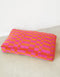 Block dog bed - orange / magenta